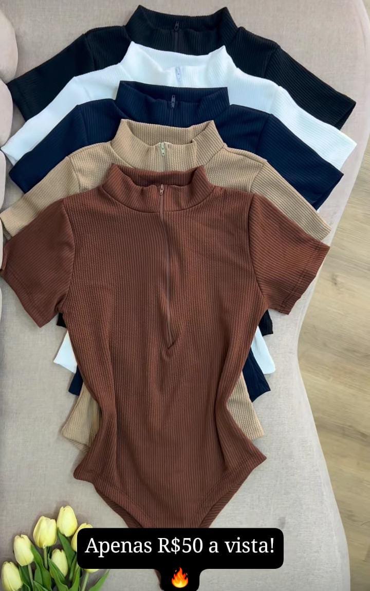 Body Feminino Gola Alta - Belle Lily