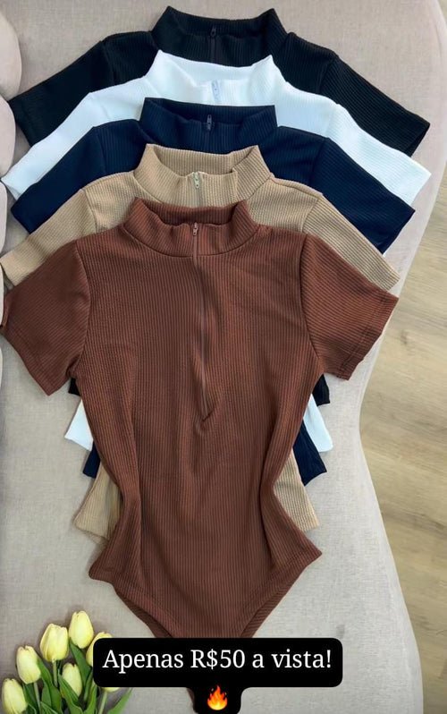 Body Feminino Gola Alta - Belle Lily