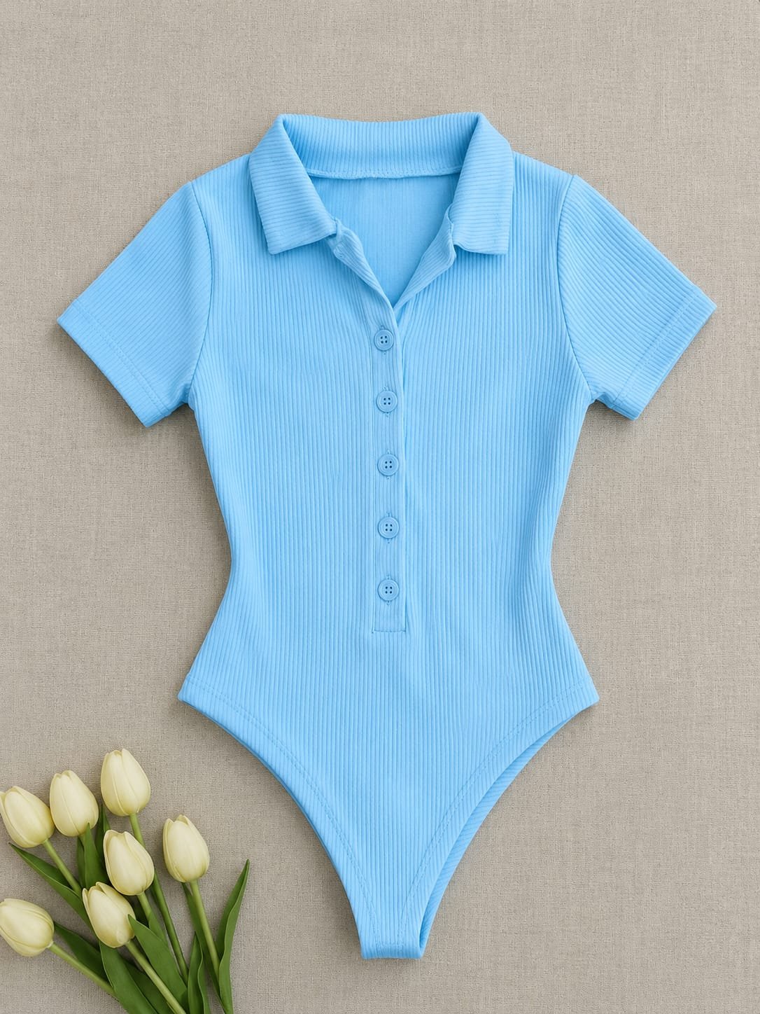 Body Feminino Gola Polo - Belle Lily