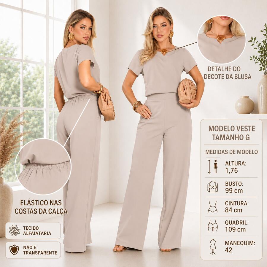 Conjunto Feminino Alfaiataria Premium — Calça e Blusa - Belle Lily