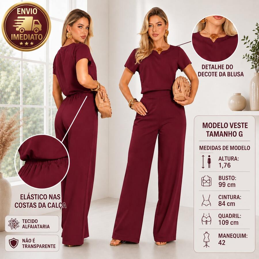 Conjunto Feminino Alfaiataria Premium — Calça e Blusa - Belle Lily